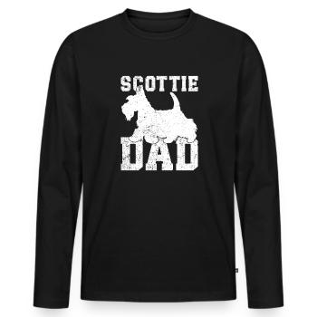 Scottish Terrier Scottie Dog - Men's Premium Organic Long Sleeve Shirt - black - Front - Nico (187cm)