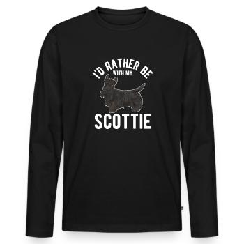 Scottish Terrier Scottie Dog - Men's Premium Organic Long Sleeve Shirt - black - Front - Nico (187cm)