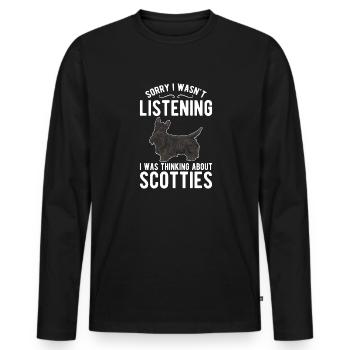 Scottish Terrier Scottie Dog - Men's Premium Organic Long Sleeve Shirt - black - Front - Nico (187cm)