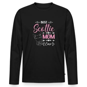 Scottish Terrier Scottie Dog - Men's Premium Organic Long Sleeve Shirt - black - Front - Nico (187cm)
