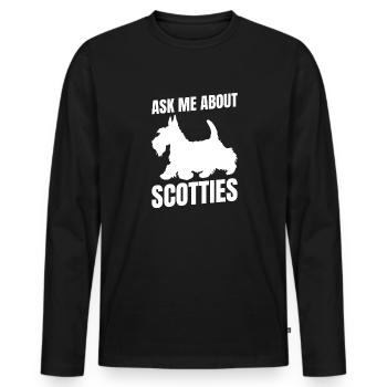 Scottish Terrier Scottie Dog - Men's Premium Organic Long Sleeve Shirt - black - Front - Nico (187cm)