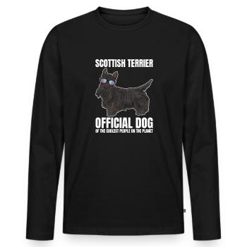 Scottish Terrier Scottie Dog - Men's Premium Organic Long Sleeve Shirt - black - Front - Nico (187cm)