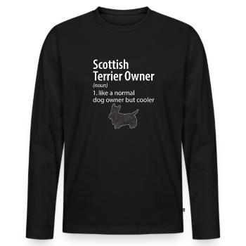 Scottish Terrier Scottie Dog - Men's Premium Organic Long Sleeve Shirt - black - Front - Nico (187cm)