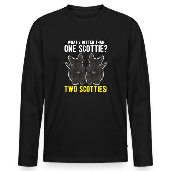 Scottish Terrier Scottie Dog - Men's Premium Organic Long Sleeve Shirt - black - Front - Nico (187cm)