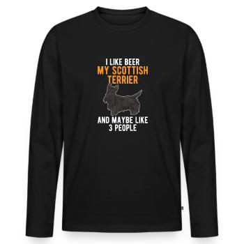 Scottish Terrier Scottie Hund - Männer Premium Bio Langarmshirt - Schwarz - Vorne - Nico (187cm)