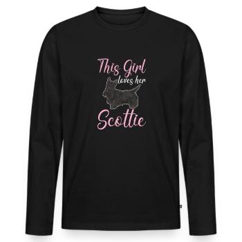 Scottish Terrier Scottie Hund - Männer Premium Bio Langarmshirt - Schwarz - Vorne - Nico (187cm)