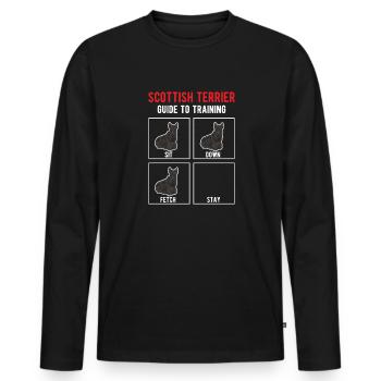Scottish Terrier Scottie Dog - Men's Premium Organic Long Sleeve Shirt - black - Front - Nico (187cm)