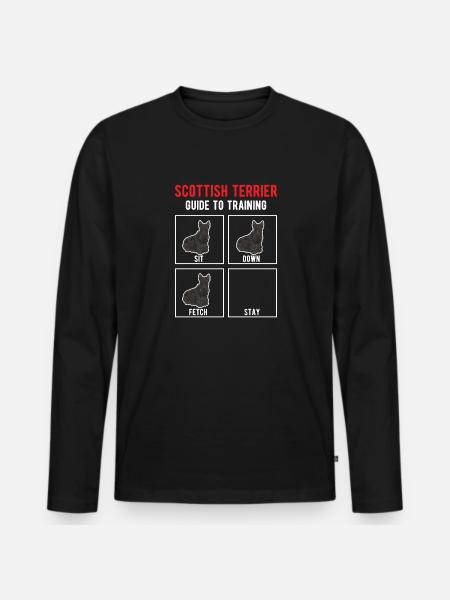 Scottish Terrier Scottie Dog - Men's Premium Organic Long Sleeve Shirt - black