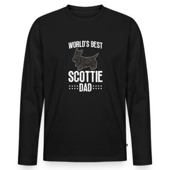 Scottish Terrier Scottie Dog - Men's Premium Organic Long Sleeve Shirt - black - Front - Nico (187cm)