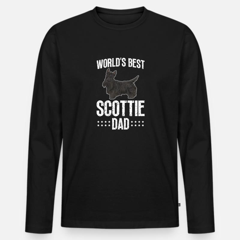 Scottish Terrier Scottie Hund - Männer Premium Bio Langarmshirt - Schwarz