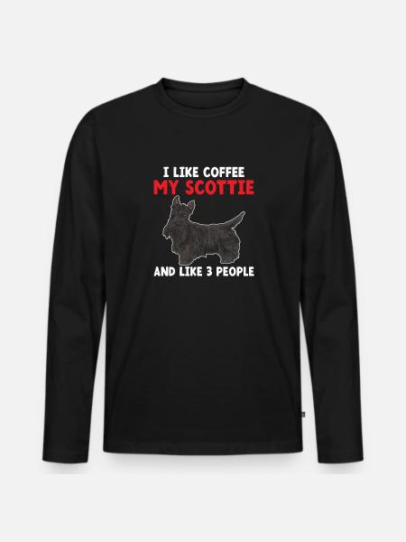 Scottish Terrier Scottie Dog - Men's Premium Organic Long Sleeve Shirt - black