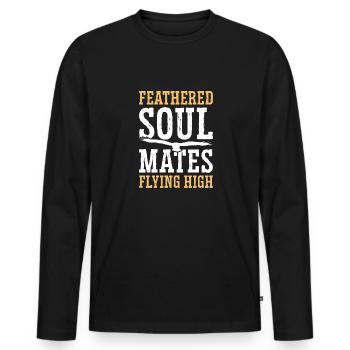 Feathered soulmate Flying High Falcon - Men's Premium Organic Long Sleeve Shirt - black - Front - Nico (187cm)