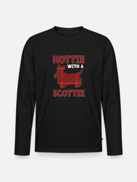 Scottish Terrier Scottie Dog - Men's Premium Organic Long Sleeve Shirt - black