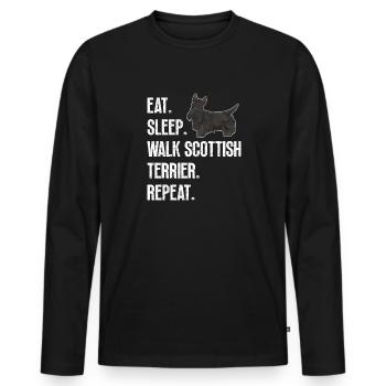 Scottish Terrier Scottie Dog - Men's Premium Organic Long Sleeve Shirt - black - Front - Nico (187cm)
