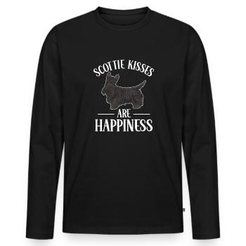 Scottish Terrier Scottie Dog - Men's Premium Organic Long Sleeve Shirt - black - Front - Nico (187cm)