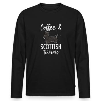 Scottish Terrier Scottie Dog - Men's Premium Organic Long Sleeve Shirt - black - Front - Nico (187cm)