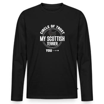 Scottish Terrier Scottie Dog - Men's Premium Organic Long Sleeve Shirt - black - Front - Nico (187cm)