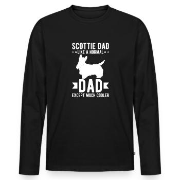 Scottish Terrier Scottie Dog - Men's Premium Organic Long Sleeve Shirt - black - Front - Nico (187cm)