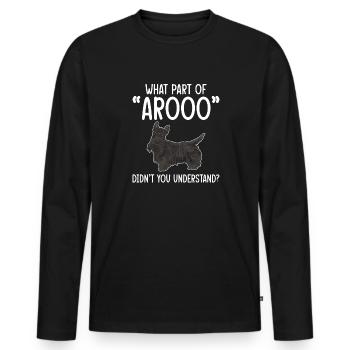 Scottish Terrier Scottie Dog - Men's Premium Organic Long Sleeve Shirt - black - Front - Nico (187cm)