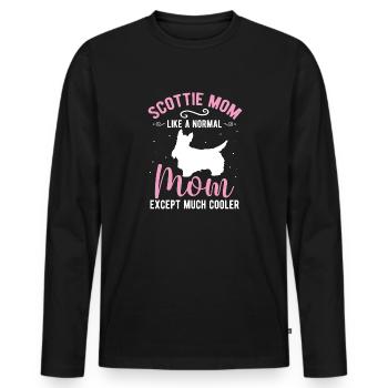 Scottish Terrier Scottie Dog - Men's Premium Organic Long Sleeve Shirt - black - Front - Nico (187cm)