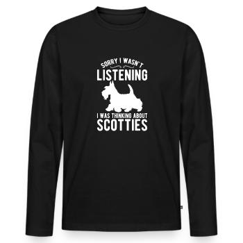 Scottish Terrier Scottie Dog - Men's Premium Organic Long Sleeve Shirt - black - Front - Nico (187cm)