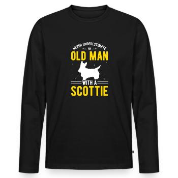 Terrier écossais Scottie Chien - T-shirt manches longues Premium bio Homme - noir - Devant - Nico (187cm)