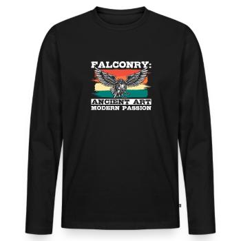 Falconry Ancient Art Modern Passion Falconry - Men's Premium Organic Long Sleeve Shirt - black - Front - Nico (187cm)