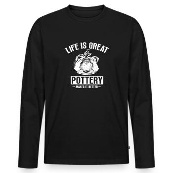 Pottery Pottery Pottery Artist Clay - Men's Premium Organic Long Sleeve Shirt - black - Front - Nico (187cm)