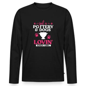 Töpferei Töpfern Töpfer Künstler Lehm - Männer Premium Bio Langarmshirt - Schwarz - Vorne - Nico (187cm)