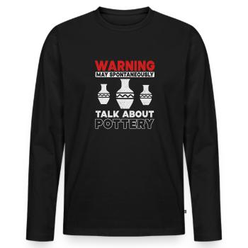 Poterie Poterie Artiste de poterie Argile - T-shirt manches longues Premium bio Homme - noir - Devant - Nico (187cm)