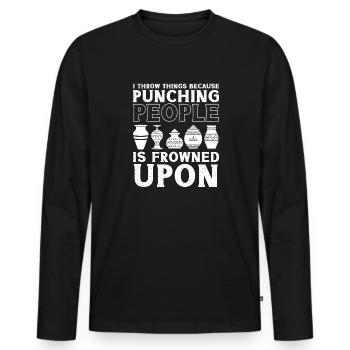 Töpferei Töpfern Töpfer Künstler Lehm - Männer Premium Bio Langarmshirt - Schwarz - Vorne - Nico (187cm)