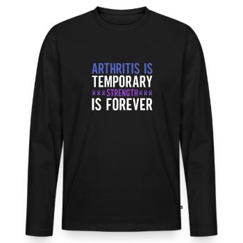 L’arthrite est une force temporaire est pour toujours - T-shirt manches longues Premium bio Homme - noir - Devant - Nico (187cm)