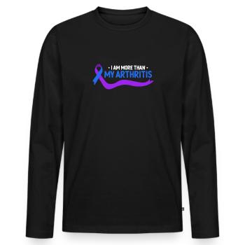 Je suis plus qu’une simple conscience de l’arthrite - T-shirt manches longues Premium bio Homme - noir - Devant - Nico (187cm)