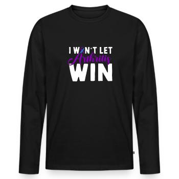 Je veux laisser la polyarthrite gagner la polyarthrite rhumatoïde - T-shirt manches longues Premium bio Homme - noir - Devant - Nico (187cm)