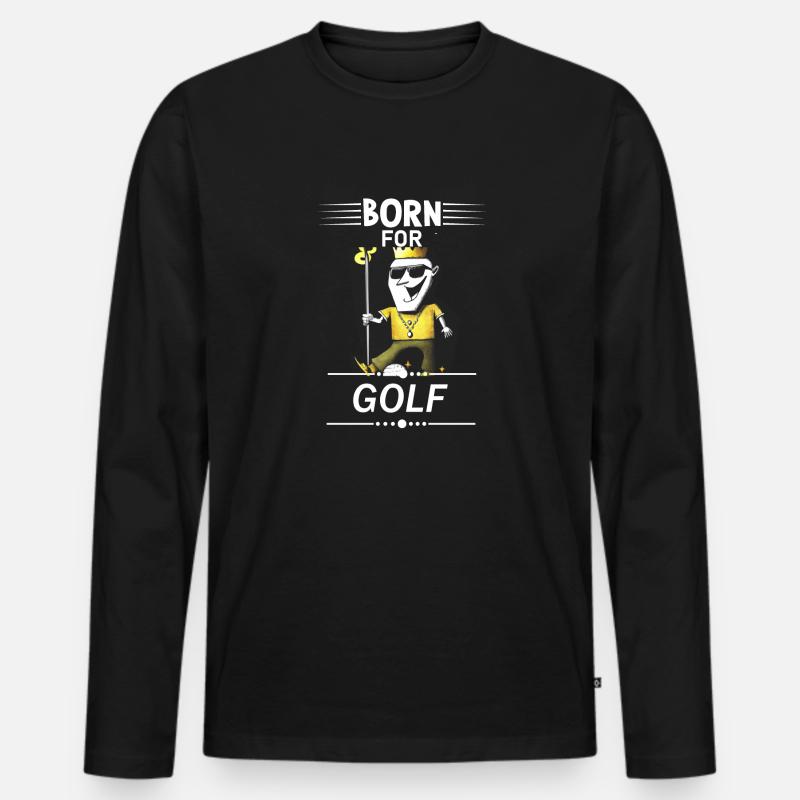 Golf Minigolf Lustig Spruch - Männer Premium Bio Langarmshirt - Schwarz