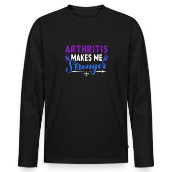 L’arthrite me rend plus conscient de - T-shirt manches longues Premium bio Homme - noir - Devant - Nico (187cm)