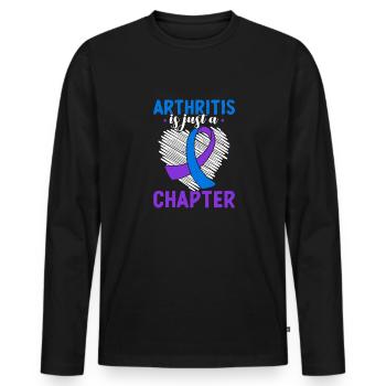 Arthritis Is Just One Chapter - Men's Premium Organic Long Sleeve Shirt - black - Front - Nico (187cm)