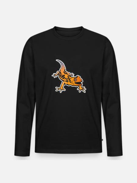 Salamander Gecko Comic - T-shirt manches longues Premium bio Homme - noir
