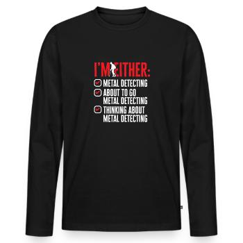 Détecteur de métaux Détection de métaux Chasse au trésor - T-shirt manches longues Premium bio Homme - noir - Devant - Nico (187cm)