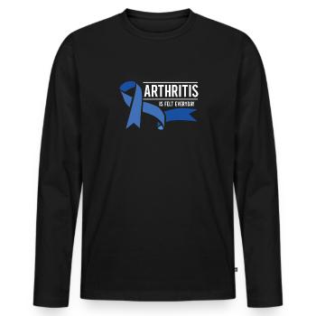 L’arthrite ne vaincra pas ma conscience - T-shirt manches longues Premium bio Homme - noir - Devant - Nico (187cm)