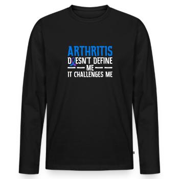 L’arthrite ne me définit pas, elle me met au défi - T-shirt manches longues Premium bio Homme - noir - Devant - Nico (187cm)