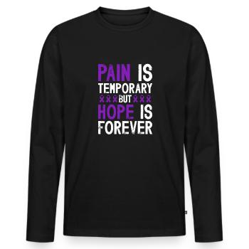 Un guerrier atteint de polyarthrite rhumatoïde se bat pour - T-shirt manches longues Premium bio Homme - noir - Devant - Nico (187cm)