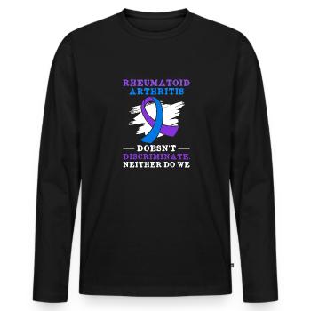 La polyarthrite rhumatoïde ne fait pas de discrimination et nous - T-shirt manches longues Premium bio Homme - noir - Devant - Nico (187cm)