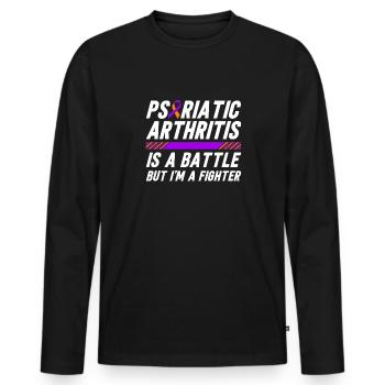 L’arthrite psoriasique est une lutte, mais je - T-shirt manches longues Premium bio Homme - noir - Devant - Nico (187cm)