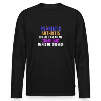 L’arthrite psoriasique ne me brise pas - T-shirt manches longues Premium bio Homme - noir - Devant - Nico (187cm)
