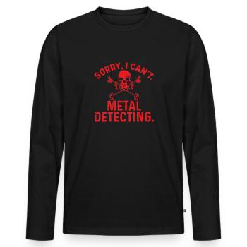 Détecteur de métaux Détection de métaux Chasse au trésor - T-shirt manches longues Premium bio Homme - noir - Devant - Nico (187cm)