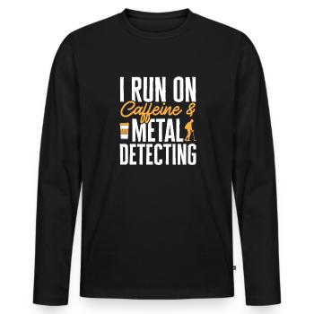 Détecteur de métaux Détection de métaux Chasse au trésor - T-shirt manches longues Premium bio Homme - noir - Devant - Nico (187cm)