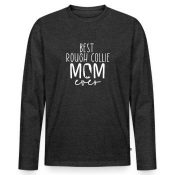 Longhair Collie Rough Collie Dog - Men's Premium Organic Long Sleeve Shirt - heather anthracite - Front - Nico (187cm)