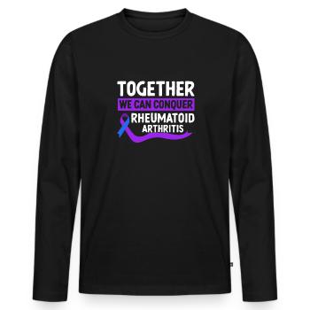Ensemble, nous pouvons traiter la polyarthrite rhumatoïde - T-shirt manches longues Premium bio Homme - noir - Devant - Nico (187cm)