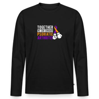 Ensemble, nous pouvons vaincre l'arthrite psoriasique - T-shirt manches longues Premium bio Homme - noir - Devant - Nico (187cm)